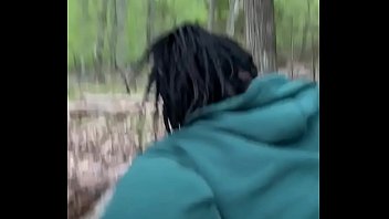 Teen ebony 18 fuck with the white boy  In woods